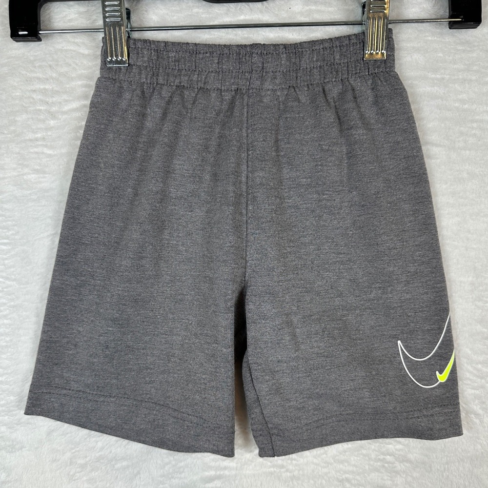 Nike Dri-FIT Shorts Toddler 4T Gray Heathered Swoosh Logo Athletic